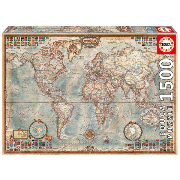 Mapa Świata (PUZZLE + KLEJ) - Sklep Art Puzzle